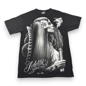 David Gonzales Art Shirt Adult MEDIUM Black DGA OG Abel Adelita Chicano Day Dead